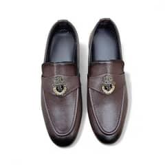 mens brown synthetic leather shoes