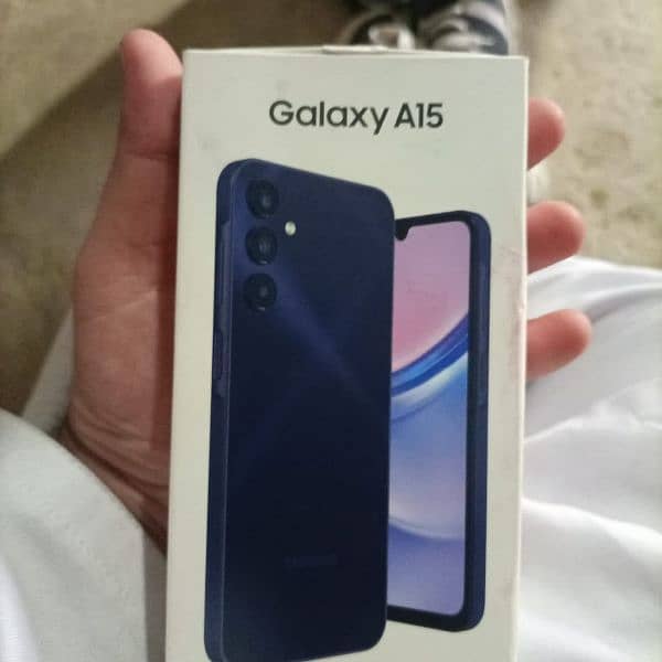 Samsung A15 open with box 4 months sim working days 3