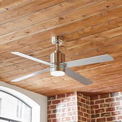 Rivet Modern Cylindrical Base Remote Control Flush Mount Ceiling Fan