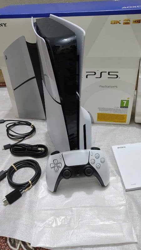 Ps5 Slim Game 2 Controller 1TB With Complete Box Disk Edition 1