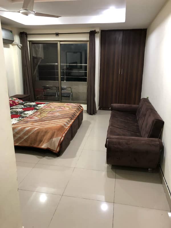 One bed full furnished flat for rent in civic center phase 4 bahira town Rawalpindi 2