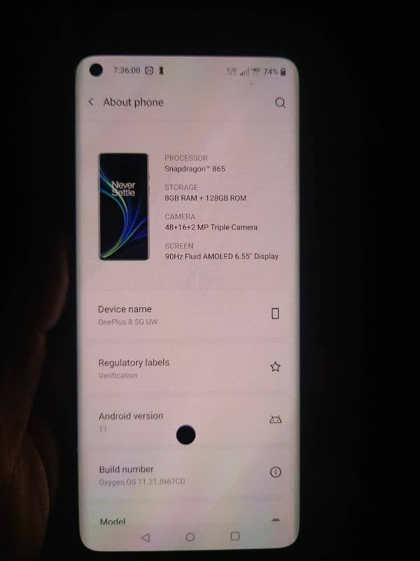 One plus 8 5g 8/128/ 10/10 condition single sim Exchange possible 1