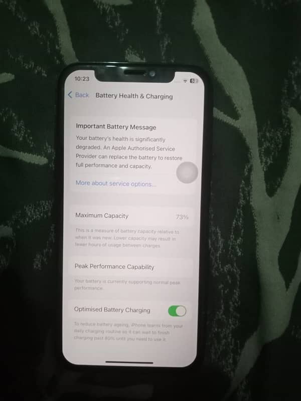 Condition, 10 x 8 face ID of battery health, 73 7