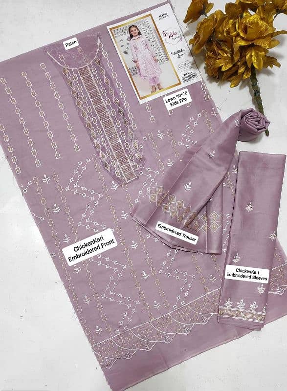 Girl Embroidered Lawn Set 2 Pcs Shirt and Trouser 1