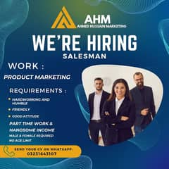 Staff required for Marketing Male & female