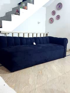 3-4 seater dewan styled Black Sofa