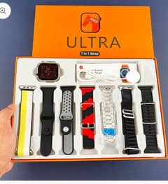 7-in-1 Ultra 2.01 Big Infinite Display Smart Watch with 7 Straps