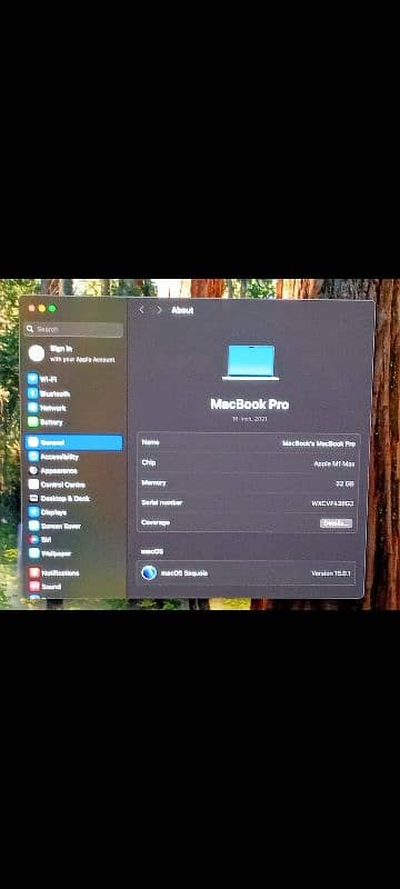 MacBook M1 Max 2021 32GB 1TB 16" Display Silver Color MK1H3LL/A 2
