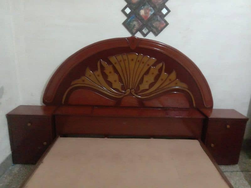 wooden bed set with matress  best condition 0