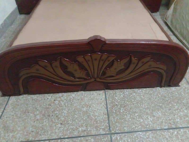 wooden bed set with matress  best condition 2