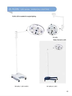 OT light LED Model KL05L ceiling type portable operation theater .