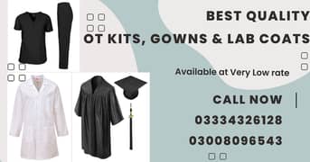 Degree Gowns| O. T. Kits| Lab Coats| Graduation Gowns| Doctor Scrub