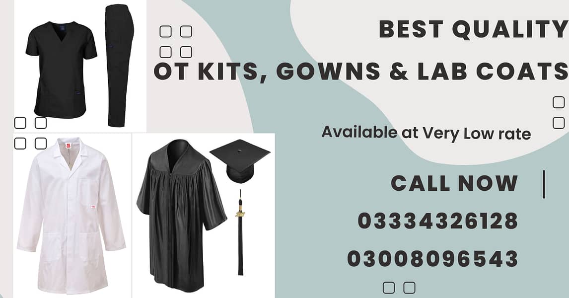 Degree Gowns| O. T. Kits| Lab Coats| Graduation Gowns| Doctor Scrub 0