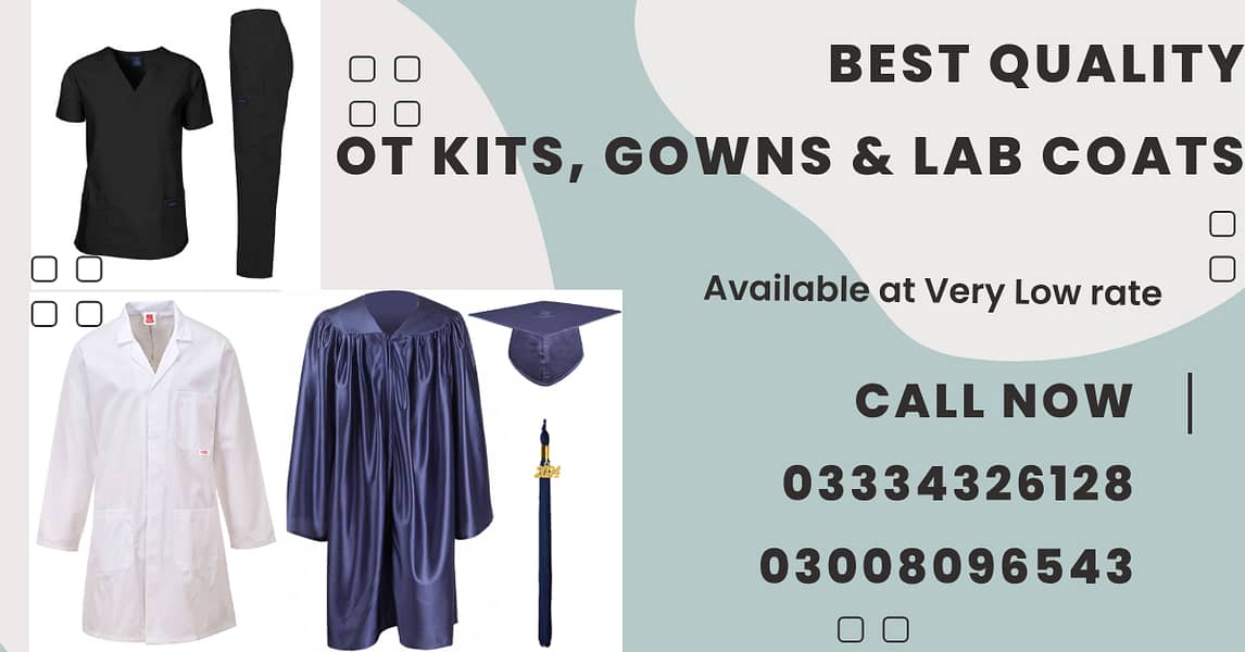 Degree Gowns| O. T. Kits| Lab Coats| Graduation Gowns| Doctor Scrub 1