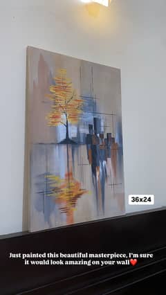 Abstract aesthetic painting on canvas