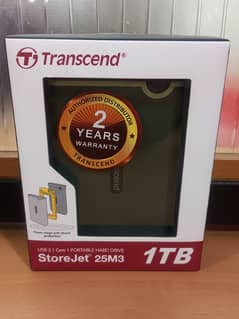 transcend USB 3.1 Gen 1 portable hard drive 1Tb