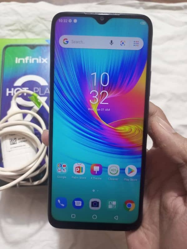 Infinix hot 9 play 2/32 GB with box and charger 1