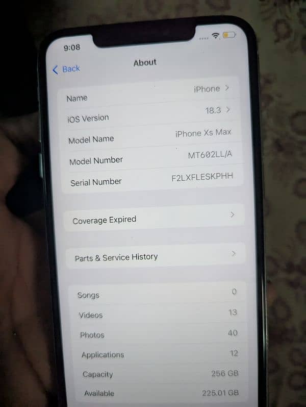 I phone xs max 265 gb 5