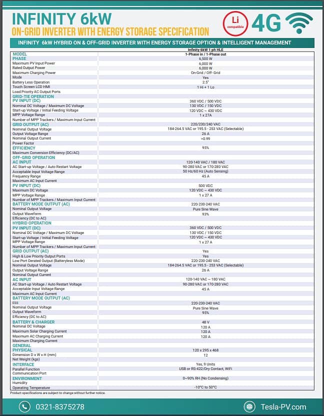 Tesla Hybird Inverter 6 KW 1