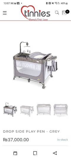 Tinnies All in one cot, diaper change and play pen