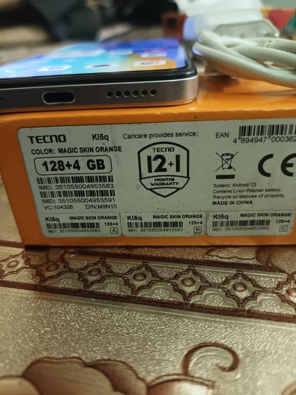 Tecno spark 10 8/128 External 4 gb No open no repair. 5