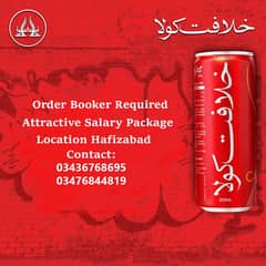 Required order booker at Hafizabad for Khilafat Cola