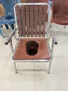 Folding Chrome Commode Chair