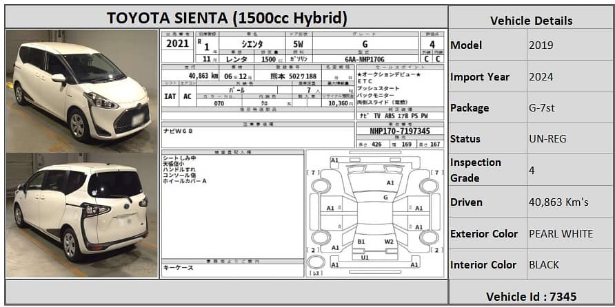 Toyota Sienta 2019 G-7st 0