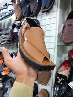 Men,s leather peshawari chappel