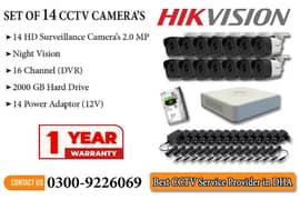 14 CCTV Cameras Set In DHA (HIK Vision)