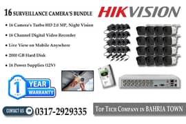 2MP 16 CCTV Cameras Bundle Brand HIKVision