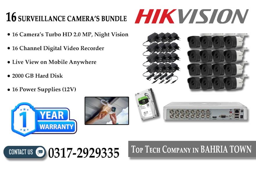 2MP 16 CCTV Cameras Bundle Brand HIKVision 0