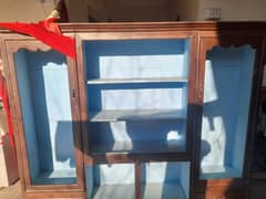 2 Piece Wooden walnut Showcase