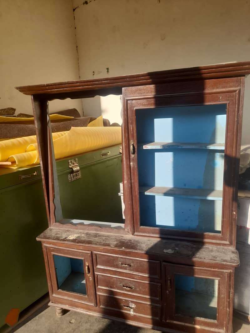 2 Piece Wooden walnut Showcase 1