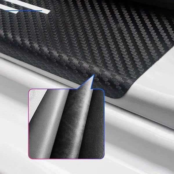 4 pcs waterproof carbon Door sill 3D protector sticker for Honda car 0