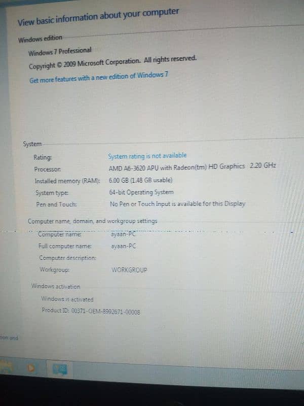 HP . computer for sale wifi wala 3