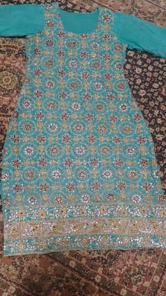 Beautiful Ferozi kameez dopatta choridar pajama.