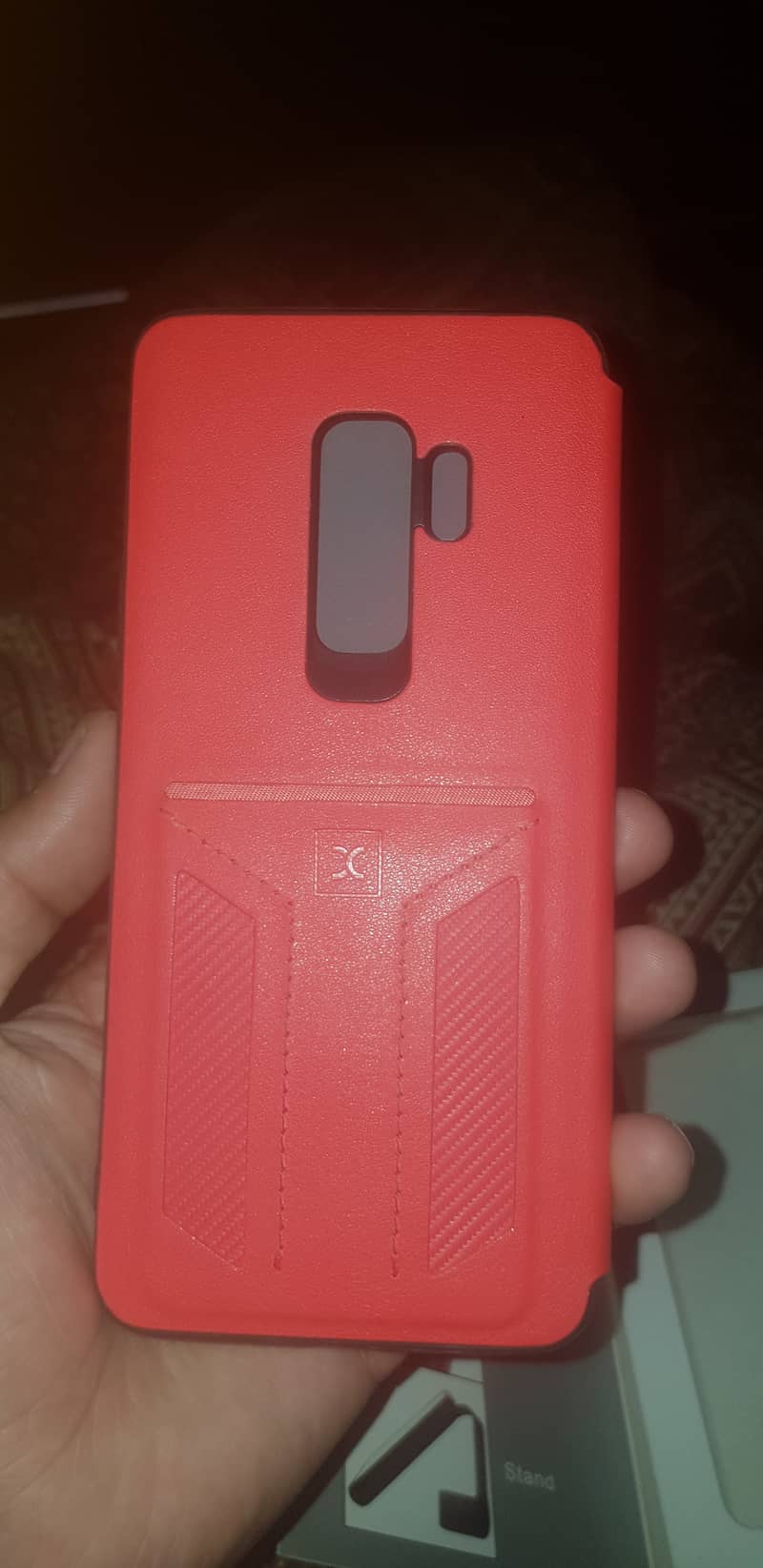 Samsung S9 plus leather flip back cover 0