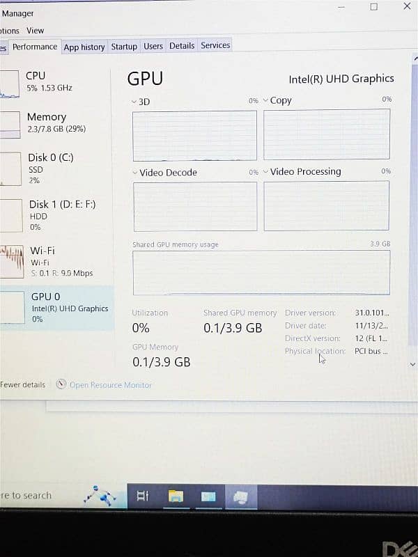 Dell 10th Gen C-i3 8GB RAM 128GB SSD 1TB HHD GooD Conditions LapTop 13