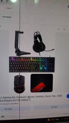 Gaming set keyboard . mouse . headset. stand. pad-rgb