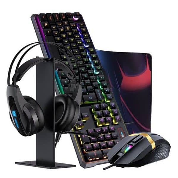 Gaming set keyboard . mouse . headset. stand. pad-rgb 1