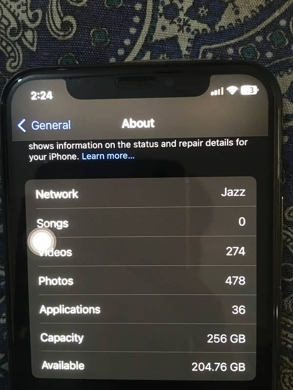 Iphone x 256gb (pta approved) 10by10 condition 7