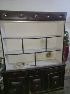 used showcase ha back hard board sheet damaged ha nichay wali cabinet