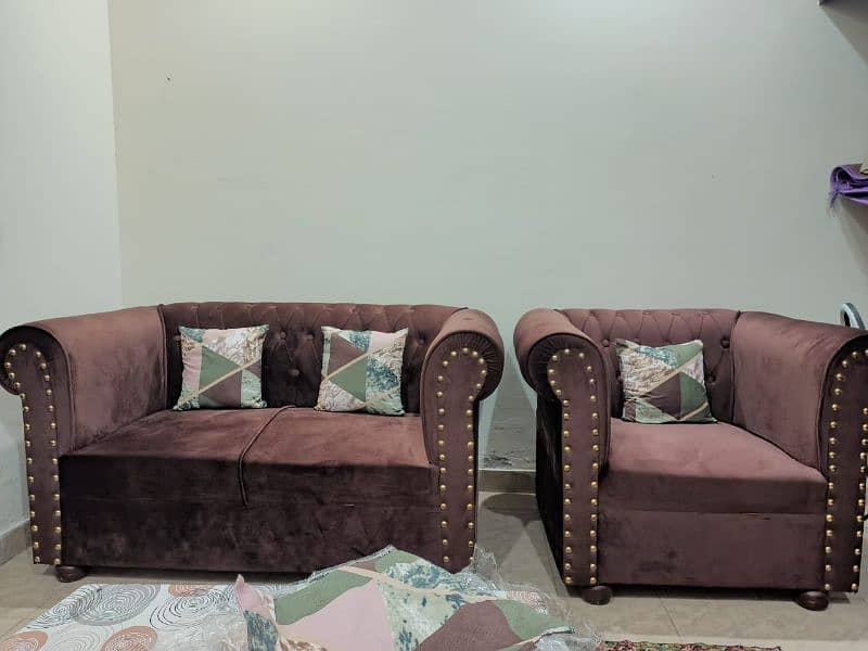 Mehron Velvet sofa set for sale 0