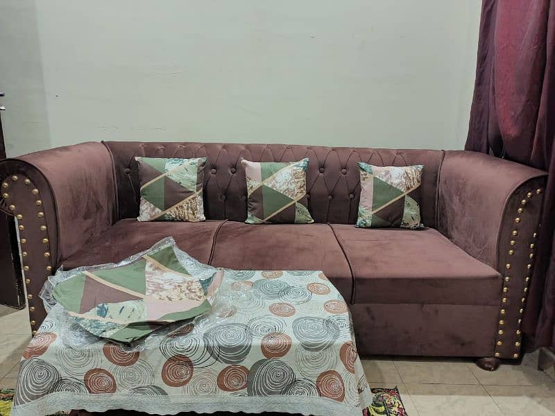 Mehron Velvet sofa set for sale 1