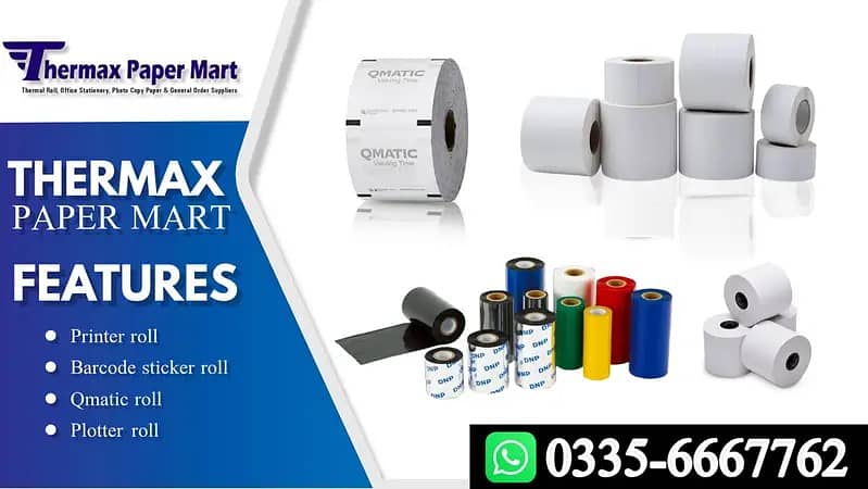 Printer Roll Stock | Barcode Receipt | Thermal Paper Roll / sticker 1