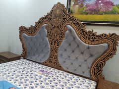 carving bed set king size cinyoti style new not used without mattris