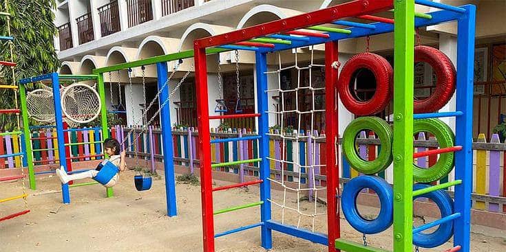 Swings|Slide|Seesaw|Marygoround|Bench|Gazibo|Tree House|Park Setup 1