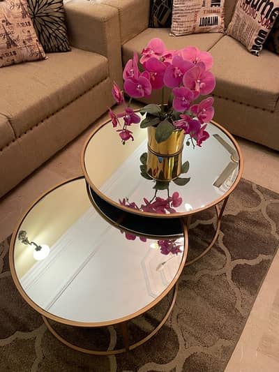 Copper Mirror top nest tables