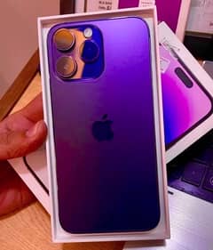 NEW BRAND NEW IPHONE 14 PRO DEEP PURPLE COMPLETE WARRANTY 100/100